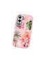 Oppo A5 4G/5G Compatible Shock-Absorbing Camera Protected Pink Silicone Case Floral Print - 3