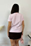 Women's crew neck amore heart print t-shirt - pink - 26y 1111 - 4