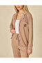Women Taupe Pocket Embroidery Pajama Set - 4