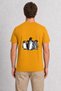 Men's Hand Drawn Penguin Family Back Print - Yellow