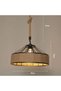 1PC Metal & Rope Lamp Shades Ceiling,Pendant Light Chandelier E27 Adjustable Height Vintage Hanging Lamp for Kitchen,Restaurant,Cafe,Bar,Living Room, Bedroom,Hallways(including light bulb) - 8