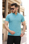 Men's Judge Collar Woven Cotton Fabric Short Sleeve T-Shirt - 4