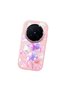 Vivo X300 Pro Compatible Shock-Absorbing Camera Protected Pink Silicone Case Floral Print - 3