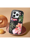 Realme Note 60/60X Compatible Shock-Absorbing Camera Protected Black Silicone Case Floral Print - 2