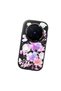 Vivo X300 Pro Compatible Shock-Absorbing Camera Protected Black Silicone Case Floral Print - 3