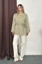Women's Brode Embroidered Lined Blouse with Tie Detail - 5