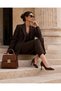 Chiara Brown Nubuck Women's Pointed Toe Gold Stone Detailed Stylish Shoes - 4