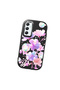Samsung Galaxy A34 Compatible Shock-Absorbing Camera Protected Black Silicone Case Floral Print - 3