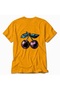 Men's Retro Cherry Icon - Back Print - Yellow - 4