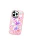 iPhone 13 Pro Max Compatible Shock-Absorbing Camera Protected Pink Silicone Case Floral Print - 3