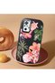 Redmi Note 10 Pro Compatible Shock-Absorbing Camera Protected Black Silicone Case Floral Print - 3
