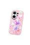 Vivo X200 Fe Compatible Shock-Absorbing Camera Protected Pink Silicone Case Floral Print - 3