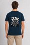Men's Modern City Reflections Graphic Design - Back Print - Navy Blue
