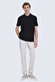 Black Regular Fit Polo Collar 100% Mercerized Cotton T-Shirt - 7
