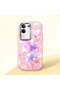 Vivo Y29 4g Compatible Shock-Absorbing Camera Protected Pink Silicone Case Floral Print