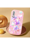 Samsung Galaxy A50/A50S/A30S Compatible Shock-Absorbing Camera Protected Pink Silicone Case Floral Print - 2
