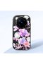 Vivo X200 Pro Compatible Shock-Absorbing Camera Protected Black Silicone Case Floral Print