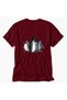 Women's Hand Drawn Penguin Family Back Print - Red - 4