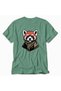 Women's Adventure-Enthusiast Red Panda Print Design with Back Print - Green - 4