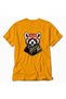 Women's Adventure Loving Red Panda Print Design with Back Print - Yellow - 4