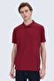 Burgundy Regular Fit Polo Collar 100% Mercerized Cotton T-Shirt - 8