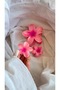 Set of 3 Latch Buckles with White and Yellow Frangipani Flower Design, Tropical Beach Buckle - 9
