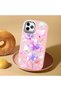 حافظة سيليكون وردية متوافقة مع هاتف iPhone 11 Pro Max مع حماية للكاميرا ماصّ للصدمات بنقشة زهور - 2