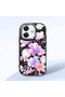 Realme Note 60/60X Compatible Shock-Absorbing Camera Protected Black Silicone Case Floral Print