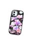 iPhone 12 Mini Compatible Black Silicone Case with Shock-Absorbing Camera Protections Floral Print - 3