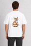 Men's Watercolor Style Fox Back Print - White