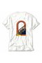 Women's Retro City Subway Ladder Graphic Print - Back Print - White - 4