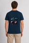 Men's Retro Cherry Icon - Back Print - Navy Blue