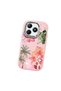 Realme C63 4G/C61 Compatible Shock-Absorbing Camera Protected Pink Silicone Case Floral Print - 3