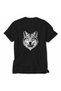 Men's Tattoo Style Wolf Image Back Print - Black - 4