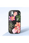 Samsung Galaxy A31 Compatible Shock-Absorbing Camera Protected Black Silicone Case Floral Print