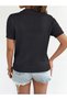 Black Short Sleeve Knit Polo Top - 4