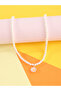 Girls White Flower Pendant Pearl Beaded Necklace - 3