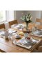Rimal 24 Piece Stoneware Dinner Set -serves 6, White, Dinner Sets - 6