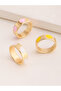 Girls Set of 3 - Heart Enamel Rings - 3