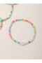 Pack of 4 - Multi-Color Pastel Beaded Bracelets with LOVE Letter Charms - 3