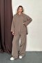 Women's Mink Soft Textured Shirt Blouse Palazzo Trousers Triple Woven Set