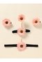 Girls Light Pink Floral Necklace, Bracelet, Ring and Hair Clips Set - 3