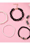 Pack of 5 - Girls Multi-Color Beaded and Chain Bracelets - 3
