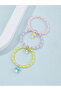 Pack of 3 - Girls Multi-Color Mushroom Charm Beaded Bracelets - 3
