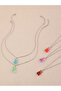 Pack of 5 - Girls Multi-Color Gummy Bear Pendant Necklaces - 6