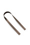 Dark brown glossy leather bag handle pair 64 cm