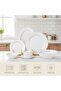 Isla 32 Piece New Bone China Dinner Set For 6 Persons - Classic White Tableware With Serving - 7