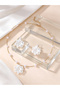 Girls White Flower Charm Pearl Necklace and Earring Set - 2