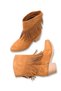Adara Alma Women's Tasseled Western Boots 0012726 Tan Suede - 4