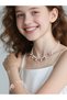 Girls Multi-Color Flower and Pearl Charm Necklace and Bracelet Set